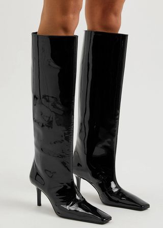 Acne Studios + 70 Patent Leather Knee-High Boots