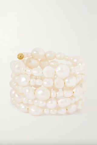 Cult Gaia + Mishka Gold-Tone Pearl Bracelet