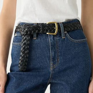 J.Crew + Long Braided Italian Leather Belt
