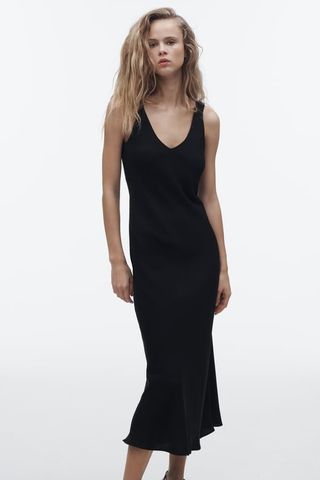 Zara + Elastic Strap Slip Dress
