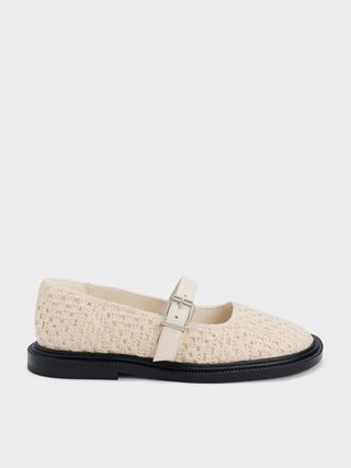 Charles & Keith + Chalk Crochet & Leather Mary Janes
