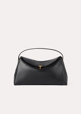 Toteme + T-Lock Top Handle Bag in Black