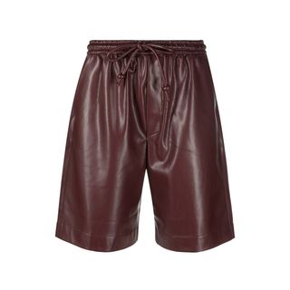 Nanushka + Drawstring Faux-Leather Shorts