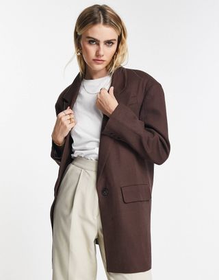 Topshop + Relaxed Oversized Single Breasted Blazer