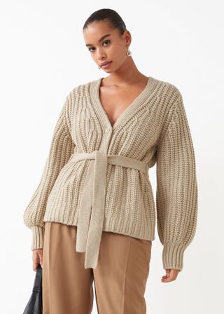 & Other Stories + Slim-Fit Cable Knit Cardigan