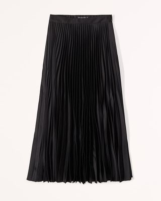 Abercrombie & Fitch + Satin Pleated Midi Skirt
