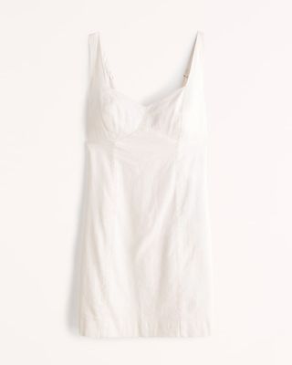 Abercrombie & Fitch + Corset Seamed Linen-Blend Mini Dress