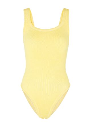 Hunza G + Yellow Seersucker Swimsuit