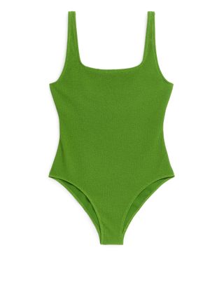 Arket + Crinkle Square Neck Swimsuit