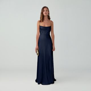Fame and Partners + Strappy Draped Gown