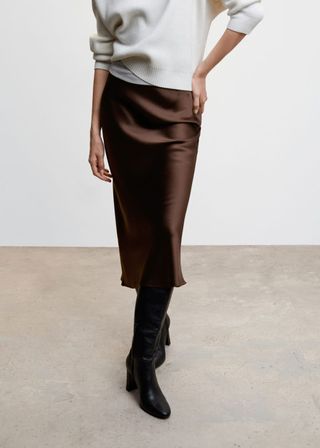 Mango + Midi Satin Skirt