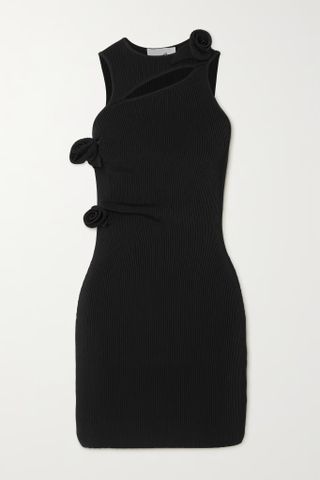 Coperni + Cutout Embellished Ribbed-Jersey Mini Dress
