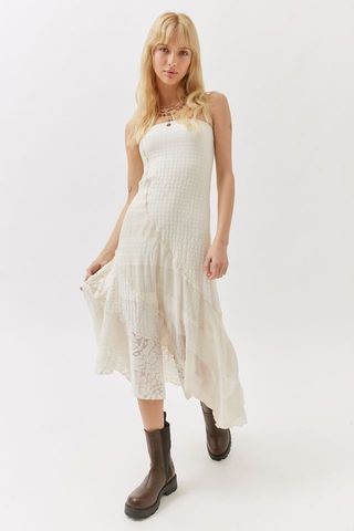 Urban Outfitters + UO Ellie Spliced Strapless Dress