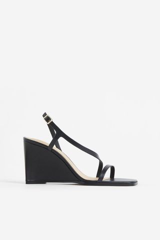 H&M + Wedge-Heeled Leather Sandals