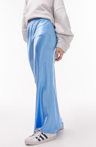 Topshop + Bias Cut Satin Maxi Skirt