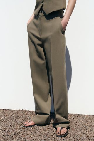 Zara + Straight-Leg Pants