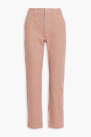 Alex Mill + Striped High-Rise Straight-Leg Jeans