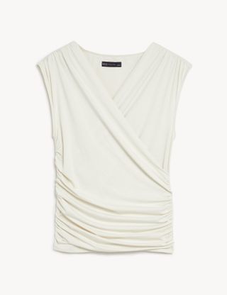 Marks and Spencer + Jersey Regular Fit Wrap Top