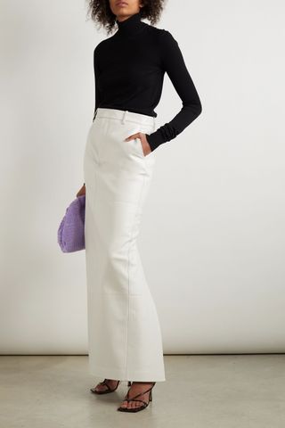 Bottega Veneta + Paneled Leather Maxi Skirt