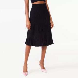 Scoop + Stripe Knit Midi Skirt