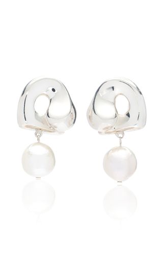 Agmes + Sandra Sterling Silver Pearl Earrings