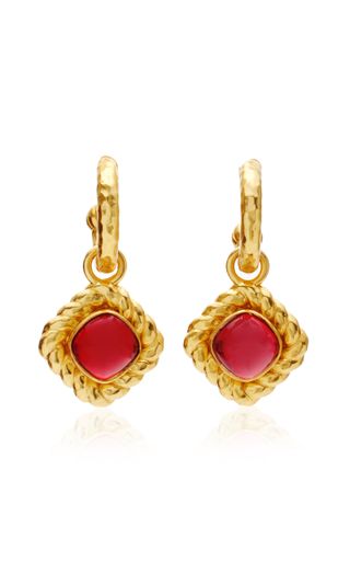 Valére + The Pia 24k Gold-Plated Ruby Quartz Earrings