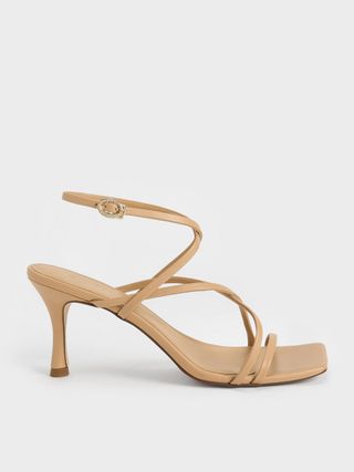 Charles & Keith + Tan Crossover Strappy Sandals
