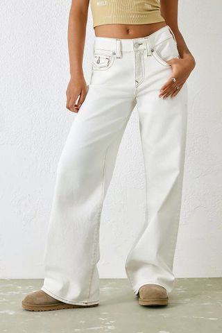 True Religion + UO Exclusive White 90's Baggy Jeans