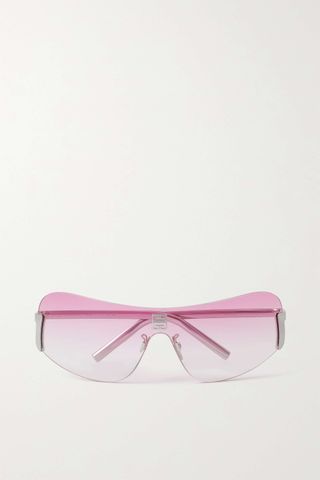 Givenchy Eyewear + D-Frame Silver-Tone Sunglasses