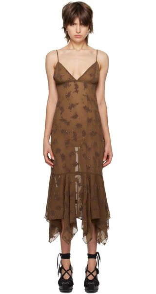Anna Sui + Ssense Exclusive Brown Midi Dress