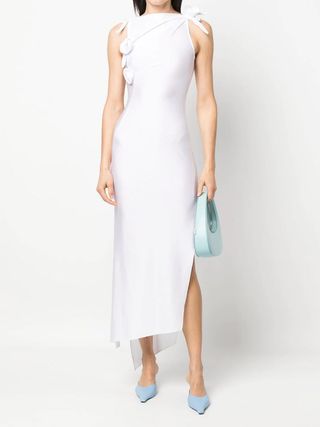 Coperni + Rose-Appliqué Asymmetric Dress