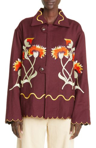 Bode + French Marigold Embroidered Merino Wool Jacket