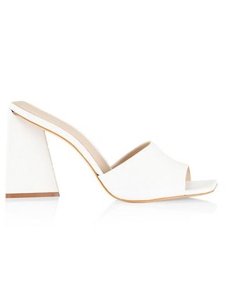 Saks Fifth Avenue + Collection Triangle Leather Block-Heel Mules