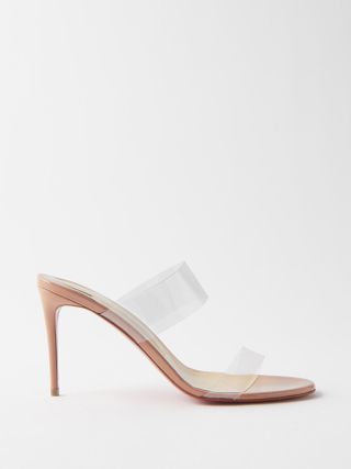 Christian Louboutin + Just Nothing 85 Pvc and Patent-Leather Mules