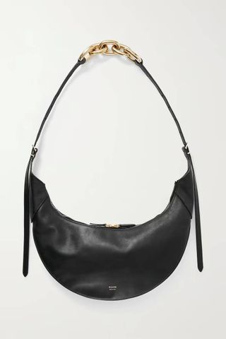 Khaite + Alessia Medium Chain-Embellished Leather Shoulder Bag