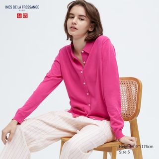 Uniqlo x Ines de la Fressange) + Knitted Polo Long Sleeve Cardigan