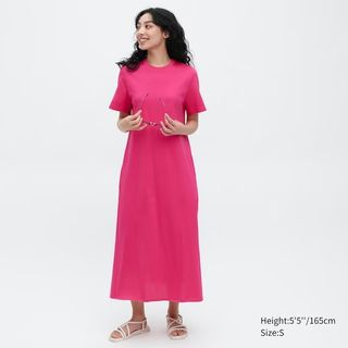 Uniqlo + Mercerized Cotton Short-Sleeve A-Line Dress