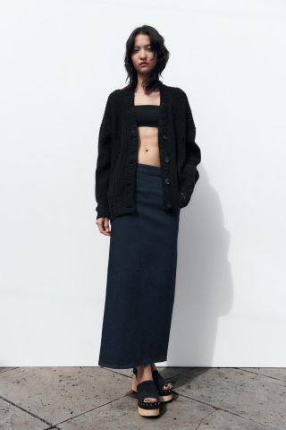 Zara + Ripped Oversized Cardigan