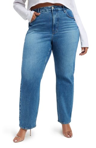 Good American + Good '90s High Waist Straight Leg Jeans