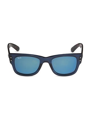 Ray-Ban + Rb0840 51mm Wayfarer Sunglasses in Grey Mirror Blue