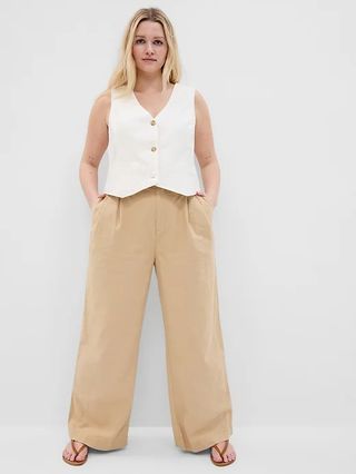 Gap + Linen-Cotton Pleated Pants