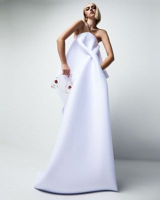 Kate Barton + Airy Draped Gown With Column Dress