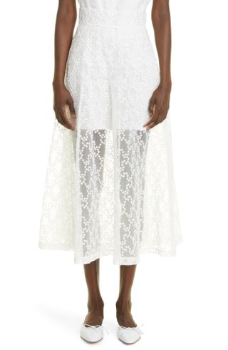Róisín Pierce + Embroidered Organza A-Line Skirt
