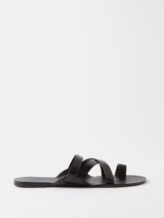 The Row + Kris Crossover Leather Sandals