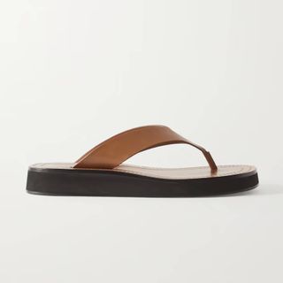 The Row + Ginza Leather Platform Flip Flops