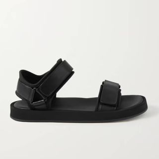 The Row + Hook and Loop Leather and Stretch Sandals