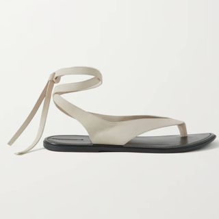 The Row + Beach Lace-Up Nubuck Sandals