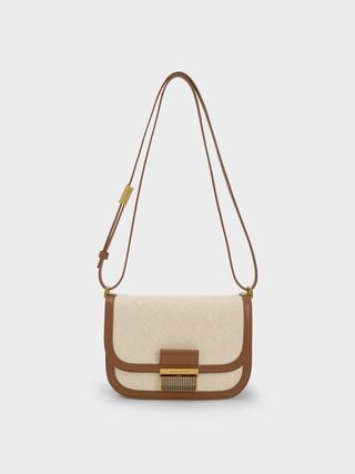 Charles & Keith + Chocolate Charlot Canvas Crossbody Bag