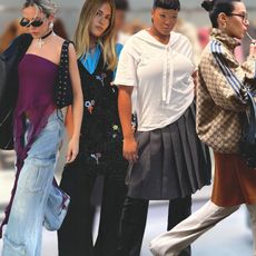 The '00s Dress-Over-Pants Fashion Trend Is Back For 2023