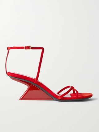 Khaite + Seneca Embellished Suede Sandals